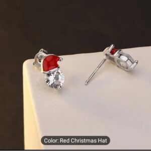 🎅 Christmas Santa Hat Rhinestone Earrings